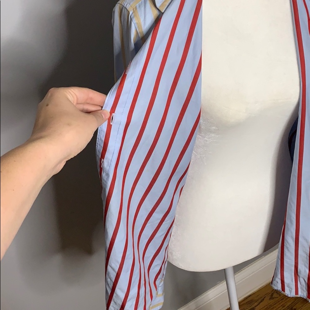 Faonnable Collared Blue/Cream Collared Work Shirt - image 6